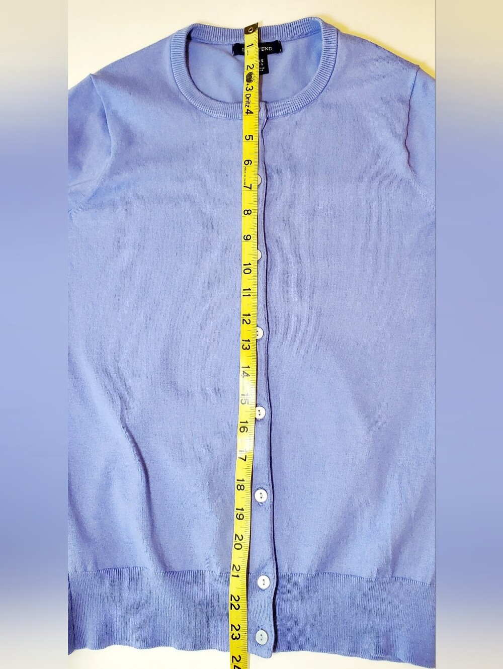 Lands' End Periwinkle Supima Cotton Cardigan XXS 00-0 - Picture 7 of 8